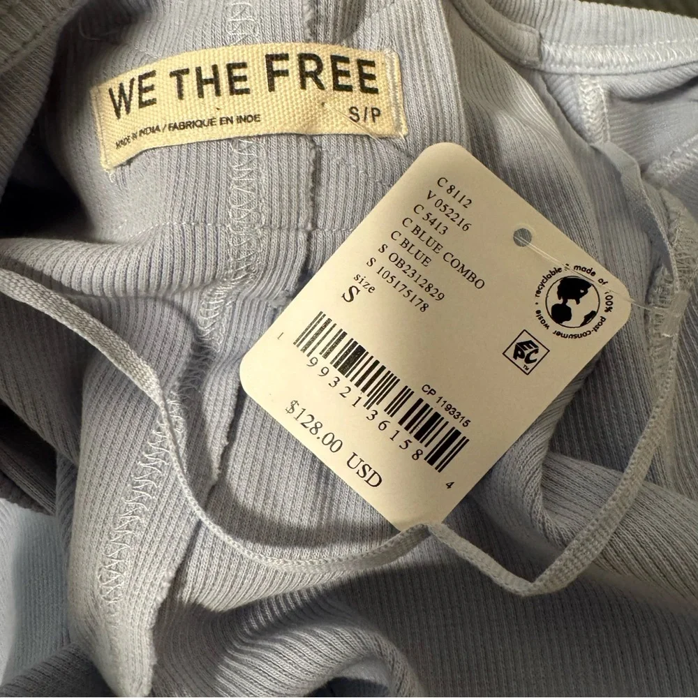 We The Free Blue Combo Night Belle Cuff Top - Picture 2 of 12